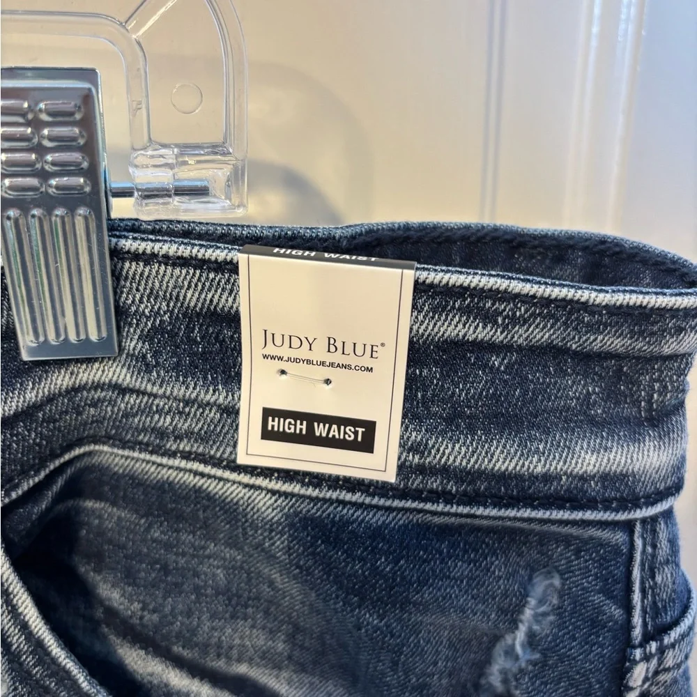 NWT Judy Blue Boyfriend Jeans Distressed Blue - Picture 7 of 14